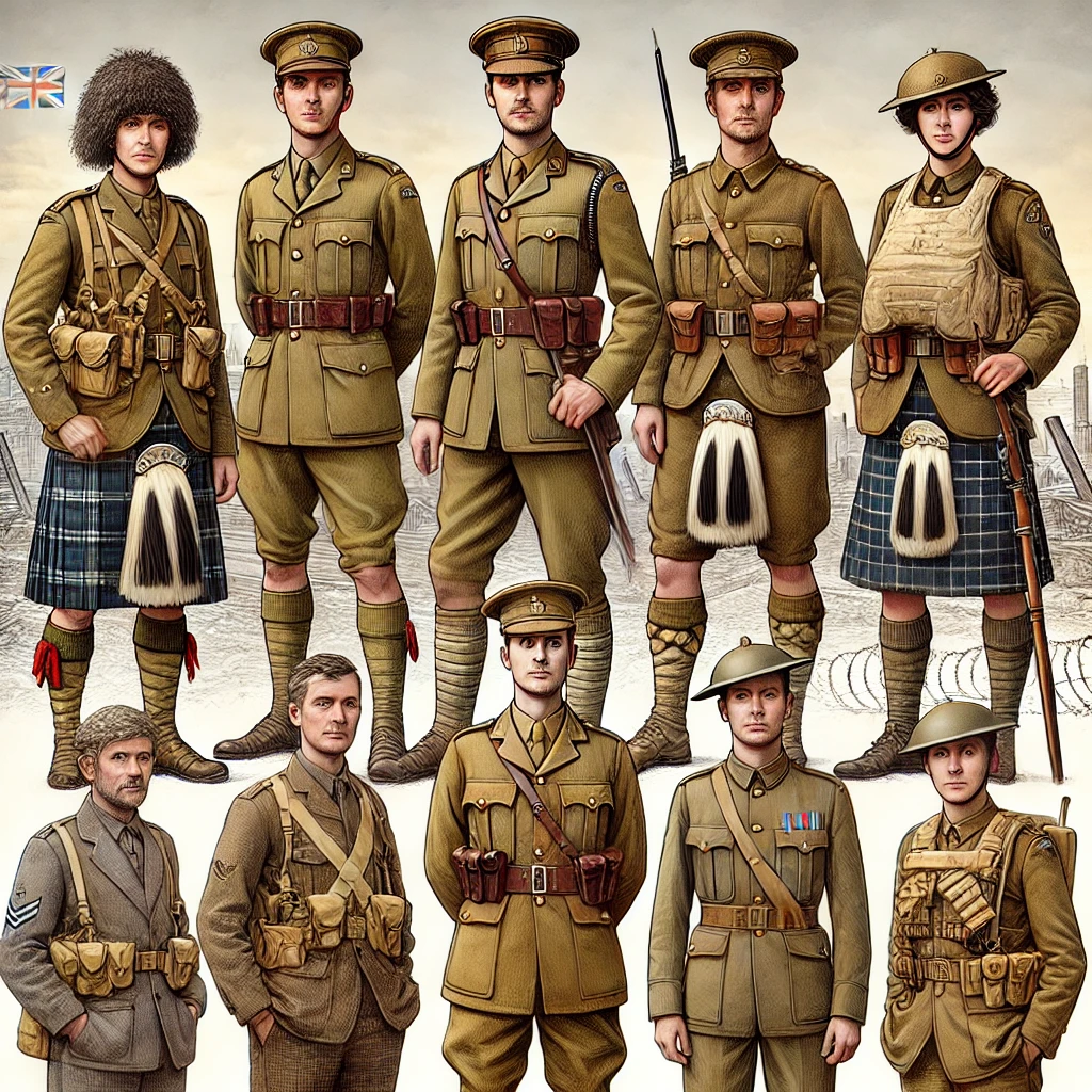 The uniformâs woollen fabric was warm but heavy, especially in wet conditions. As the war progressed, adjustments were made, including reinforced buttons, improved webbing, and more protective headgear.
