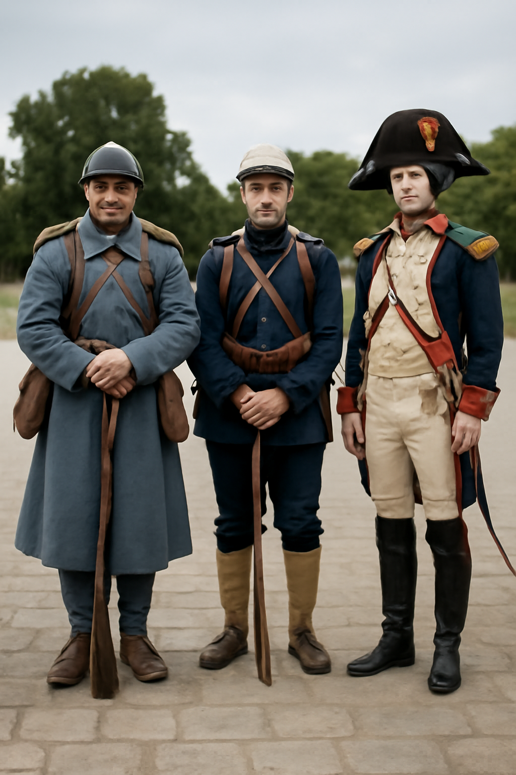 French military uniforms, from the iconic WW1 1916 French uniform to the elegant Napoleonic outfits, play a crucial role in the reenactment community.